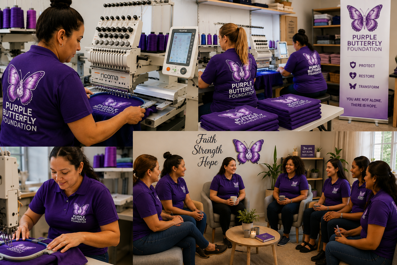 Purple Butterfly Foundation embroidery, vocational skills and support programmes